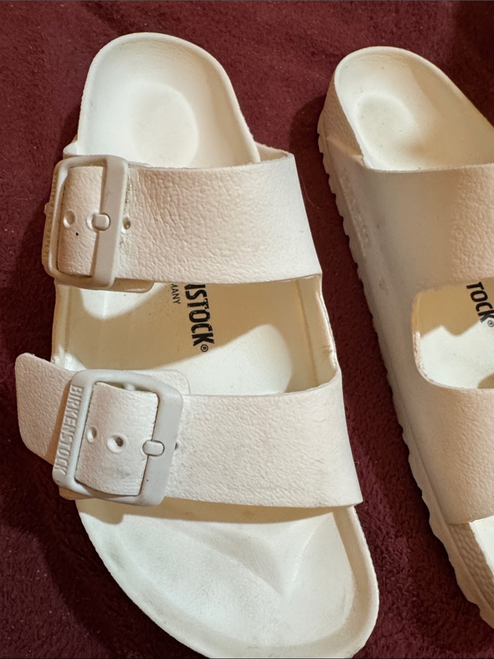 Birkenstock White Two-Strap EVA Slide Sandals